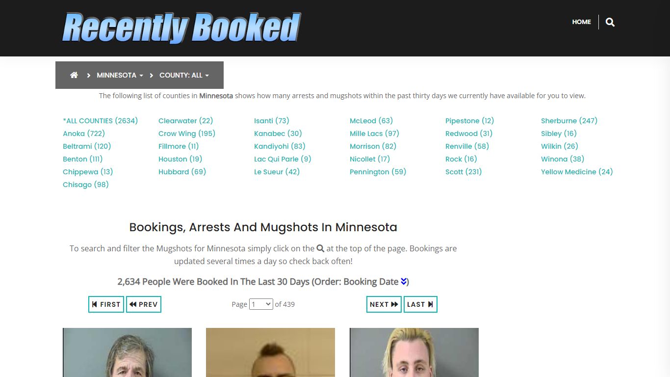 Recent bookings, Arrests, Mugshots in Minnesota - Recently Booked